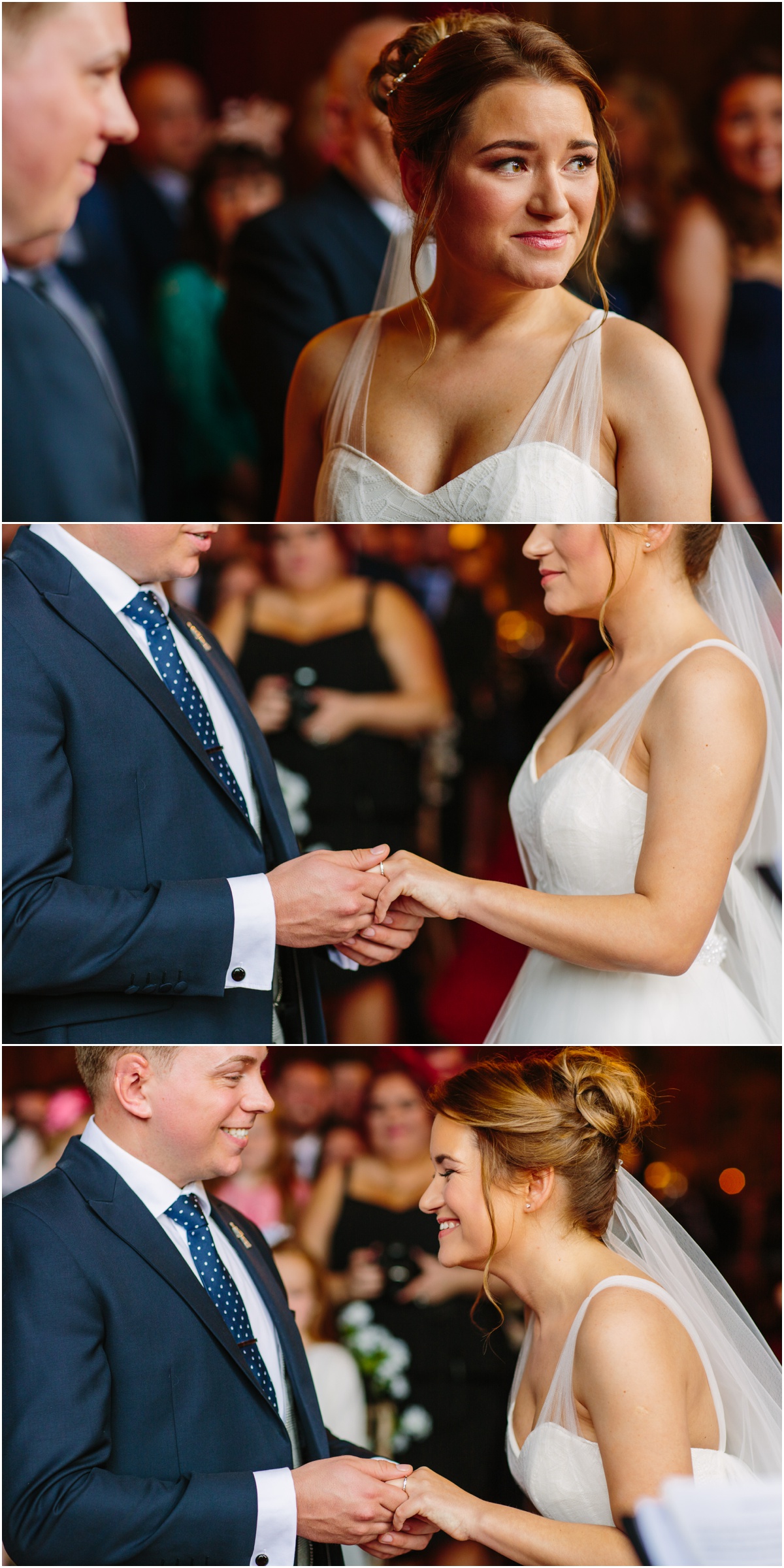 Cheshire Wedding-10024 bride and groom handing over wedding rings at thornton manor