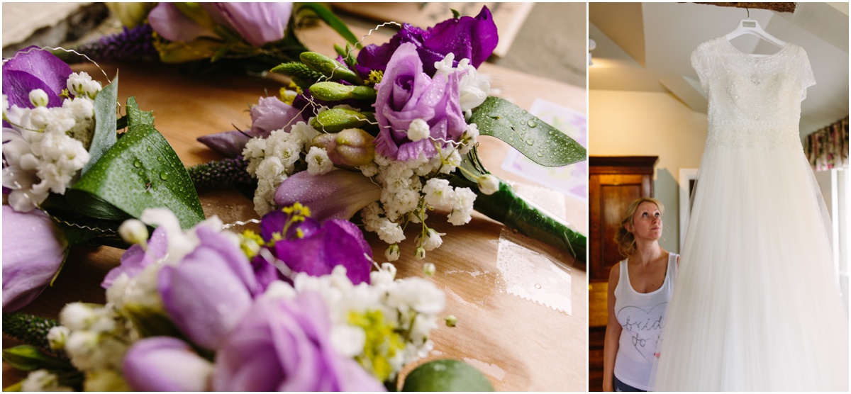 ribble valley wedding photography flowers for the bride at inn at whitewell