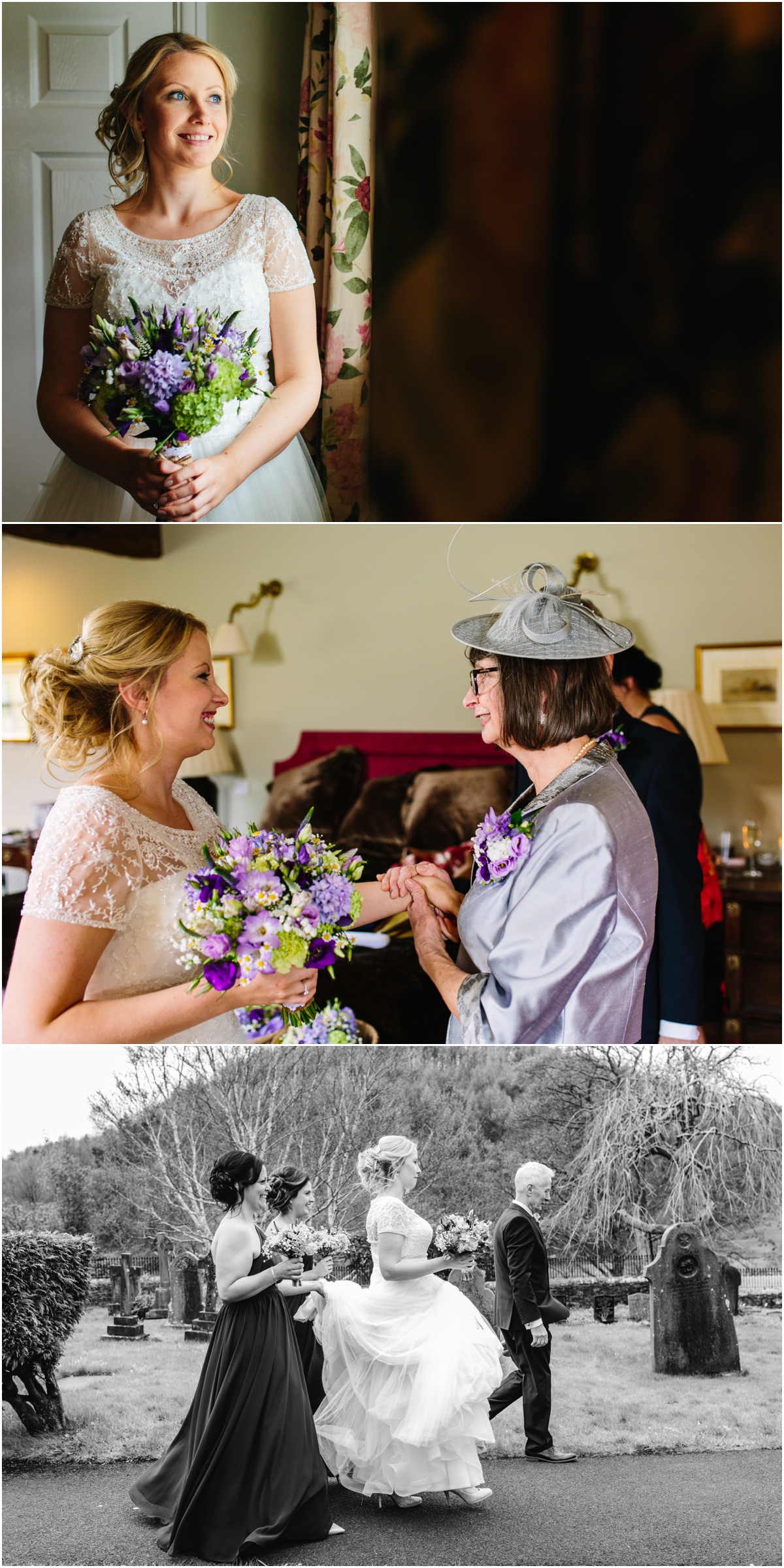 Inn at whitewell wedding photography bride and her family before she got married at the inn at whitewell ribblevalley