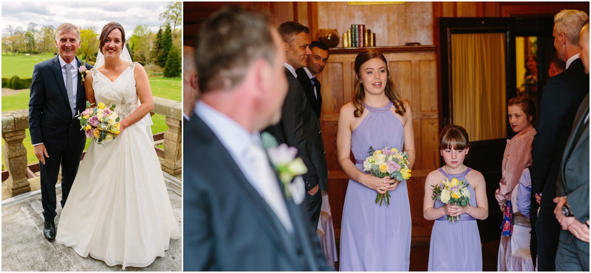 newcastle wedding photography bride walking down the isle
