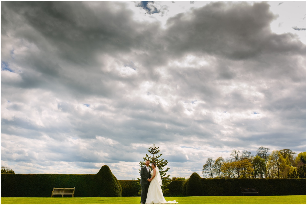 newcastle wedding photography bride and groom in newcastle wedding venue gardens